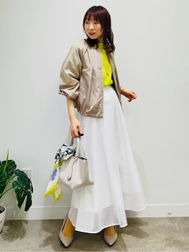 「UNTITLED（アンタイトル）のアイテム（ブルゾン）」を使った、Miwaさん（レディース・155cm）の春コーディネート