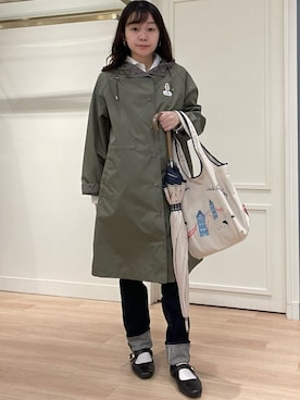 「LAURA ASHLEY（ローラアシュレイ）の【STORY掲載！】ストレッチ デニムパンツ（デニムパンツ、ブルー系）」を使った、rie⭐︎さん（レディース・153cm）の冬コーディネート