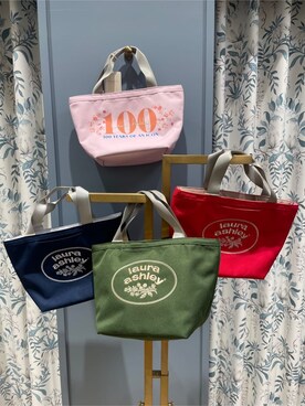 「LAURA ASHLEY（ローラアシュレイ）のロゴ トートバッグ（トートバッグ、レッド系）」を使った、rie⭐︎さん（レディース・153cm）の冬コーディネート