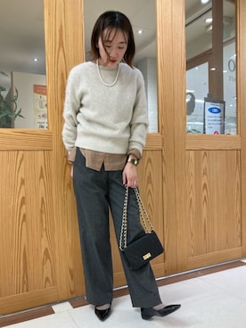 「アイテム（ピーコート、グレー系）」を使った、ゆうさん（レディース・160cm）の冬コーディネート