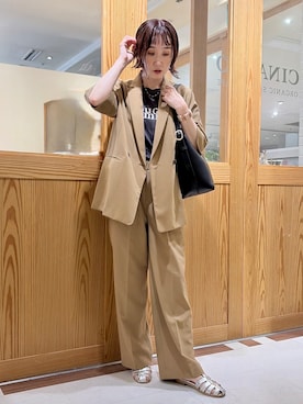 「アイテム（テーラードジャケット、イエロー系）」を使った、ゆうさん（レディース・160cm）の夏コーディネート
