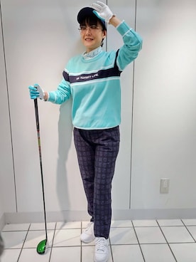 「アイテム（その他、ブルー系）」を使った、ざっき～さん（レディース・153cm）の秋コーディネート
