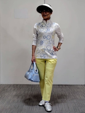 「アイテム（サンバイザー）」を使った、ざっき～さん（レディース・153cm）の春コーディネート