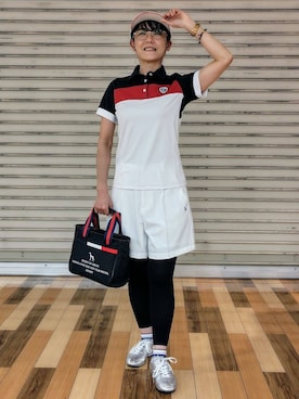 「アイテム（サンバイザー）」を使った、ざっき～さん（レディース・153cm）の春コーディネート
