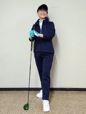 「アイテム（その他、ブルー系）」を使った、ざっき～さん（レディース・153cm）の秋コーディネート