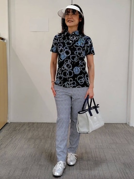 「アイテム（サンバイザー）」を使った、ざっき～さん（レディース・153cm）の春コーディネート