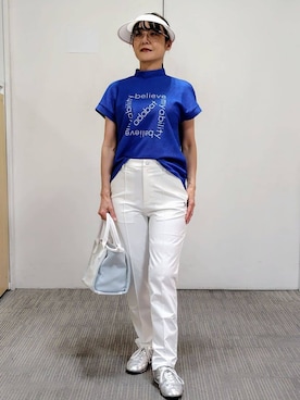 「アイテム（サンバイザー）」を使った、ざっき～さん（レディース・153cm）の夏コーディネート