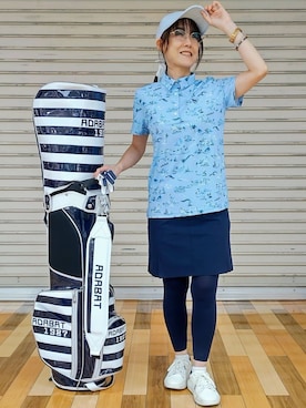 「アイテム（その他、ブルー系）」を使った、ざっき～さん（レディース・153cm）の春コーディネート