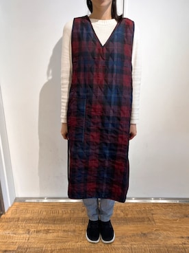 「アイテム（エプロン）」を使った、なかみーさん（レディース・160cm）の秋コーディネート