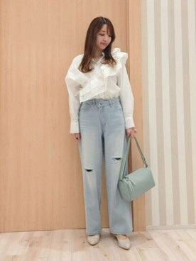 「Cutie Blonde（キューティーブロンド）のアイテム（デニムパンツ）」を使った、kanaさん（レディース・166cm）の春コーディネート