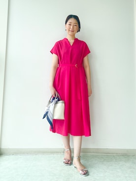 「UNTITLED（アンタイトル）のバイカラートート（トートバッグ、ホワイト系）」を使った、aliceさん（レディース・166cm）の春コーディネート