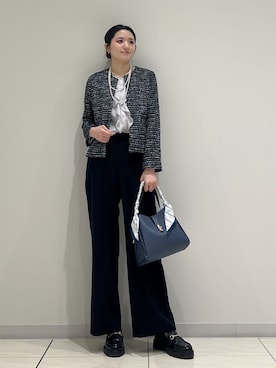 「アイテム（スーツパンツ）」を使った、T.Kさん（レディース・171cm）の冬コーディネート