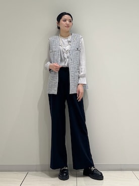 「アイテム（スーツパンツ）」を使った、T.Kさん（レディース・171cm）の冬コーディネート