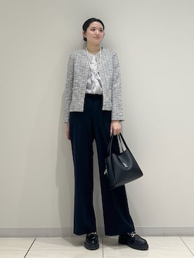 「アイテム（スーツパンツ）」を使った、T.Kさん（レディース・171cm）の冬コーディネート