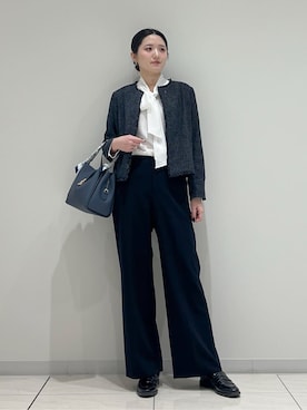 「アイテム（スーツパンツ）」を使った、T.Kさん（レディース・171cm）の冬コーディネート