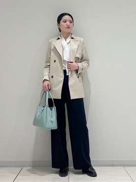 「アイテム（スーツパンツ）」を使った、T.Kさん（レディース・171cm）の冬コーディネート
