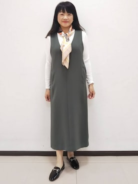 「アイテム（ストール/ショール）」を使った、ともさん（レディース・165cm）の秋コーディネート