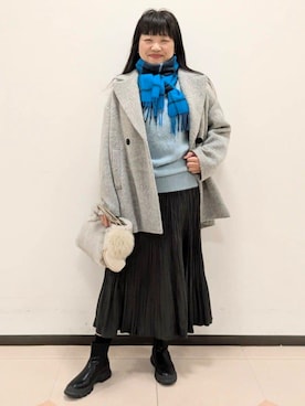 「アイテム（ピーコート、グレー系）」を使った、ともさん（レディース・165cm）の秋コーディネート