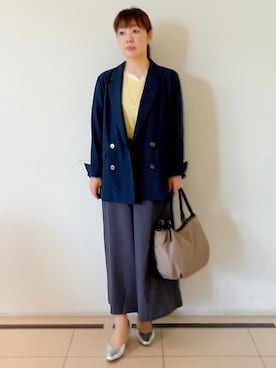 「オフィスカジュアル」｜「アイテム（パンツ）」を使った、ひーさん（レディース・162cm）の夏コーディネート
