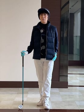 「アイテム（その他、ブルー系）」を使った、サンタクさん（レディース・164cm）の秋コーディネート