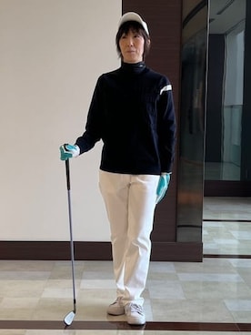 「アイテム（その他、ブルー系）」を使った、サンタクさん（レディース・164cm）の冬コーディネート