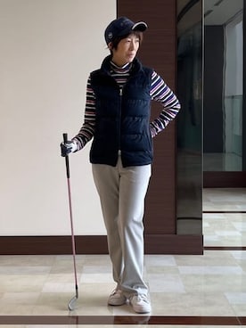 「アイテム（その他、ブルー系）」を使った、サンタクさん（レディース・164cm）の秋コーディネート