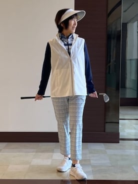 「アイテム（サンバイザー）」を使った、サンタクさん（レディース・164cm）の冬コーディネート