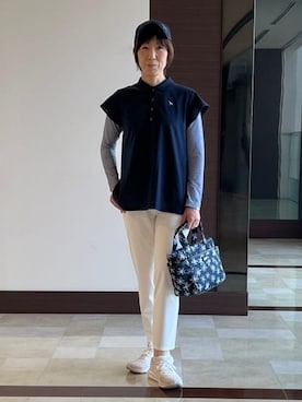 「アイテム（その他、ブルー系）」を使った、サンタクさん（レディース・164cm）の春コーディネート
