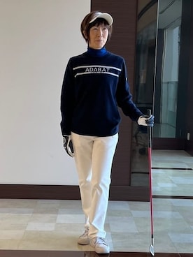 「アイテム（その他、ブルー系）」を使った、サンタクさん（レディース・164cm）の冬コーディネート