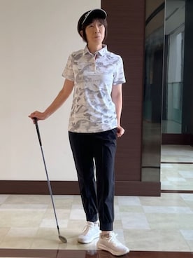 「アイテム（サンバイザー）」を使った、サンタクさん（レディース・164cm）の春コーディネート