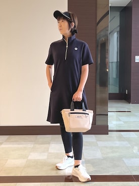 「アイテム（サンバイザー）」を使った、サンタクさん（レディース・164cm）の夏コーディネート