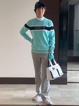 「アイテム（その他、ブルー系）」を使った、サンタクさん（レディース・164cm）の秋コーディネート