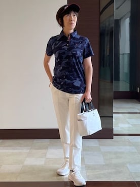 「アイテム（サンバイザー）」を使った、サンタクさん（レディース・164cm）の春コーディネート