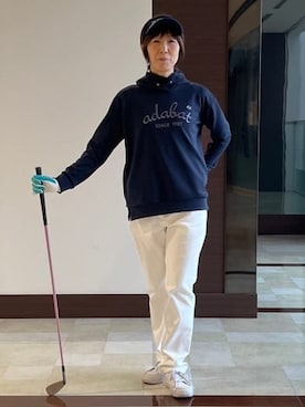 「アイテム（その他、ブルー系）」を使った、サンタクさん（レディース・164cm）の冬コーディネート