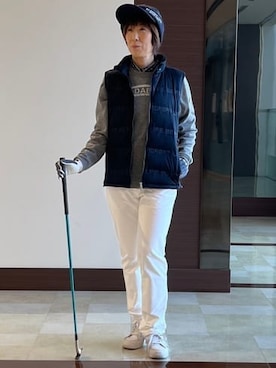 「アイテム（その他、ブルー系）」を使った、サンタクさん（レディース・164cm）の冬コーディネート
