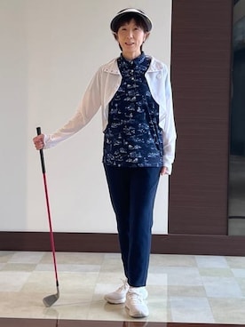 「アイテム（サンバイザー）」を使った、サンタクさん（レディース・164cm）の夏コーディネート