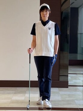 「アイテム（その他、ブルー系）」を使った、サンタクさん（レディース・164cm）の冬コーディネート