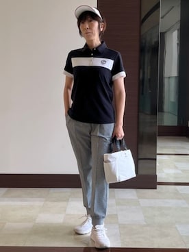「アイテム（サンバイザー）」を使った、サンタクさん（レディース・164cm）の春コーディネート