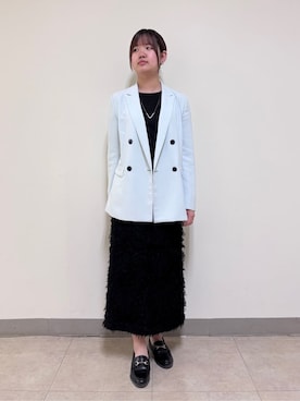 「アイテム（スーツジャケット、グリーン系）」を使った、ちひさん（レディース・162cm）の春コーディネート