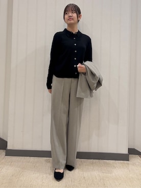 「アイテム（スーツジャケット、ブラウン系）」を使った、ちひさん（レディース・162cm）の秋コーディネート