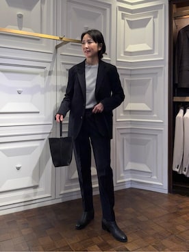 「アイテム（スーツジャケット）」を使った、jinnoさん（メンズ・165cm）の冬コーディネート