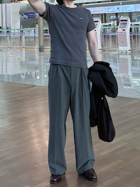 「ZARA（ザラ）のアイテム（スラックス）」を使った、Tさん（メンズ・172cm）の夏コーディネート