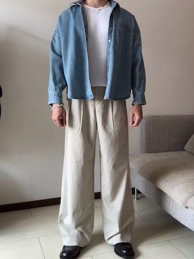「UNIQLO（ユニクロ）のアイテム（スラックス）」を使った、Tさん（メンズ・172cm）の秋コーディネート