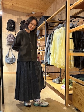 「EKAL（エカル）のTHE NORTH FACE PURPLE LABEL　Field Snap Cardigan（カーディガン/ボレロ、グレー系）」を使った、いわさん（レディース・157cm）の秋コーディネート
