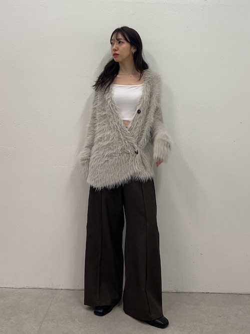 ロングフェザーシャギー2way カーディガン