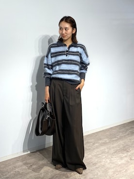 「JOURNAL STANDARD（ジャーナルスタンダード）の別注【VARNY/ヴァーニー】 EARLS（ショルダーバッグ、ブラウン系）」を使った、TABEIさん（レディース・160cm）の夏コーディネート