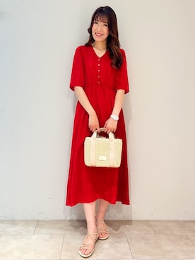 「アイテム（ショルダーバッグ、ゴールド系）」を使った、sayapiyo05さん（レディース・168cm）の春コーディネート