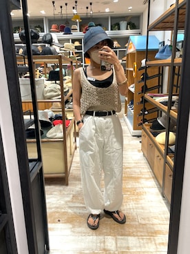 「OVERRIDE」｜「アイテム（サンダル）」を使った、akiさん（レディース・156cm）の夏コーディネート
