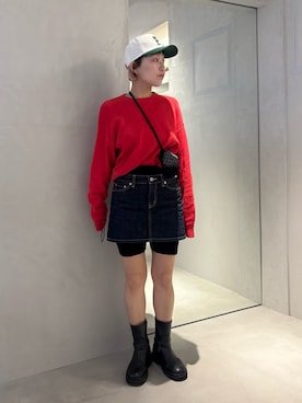 「BRIXTON（ブリクストン）のアイテム（キャップ）」を使った、akiさん（レディース・156cm）の春コーディネート