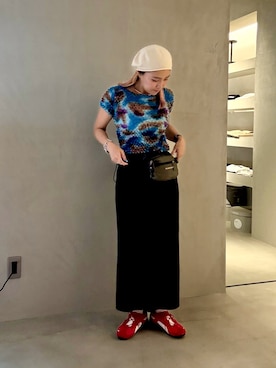 「アイテム（ハンチング/ベレー帽）」を使った、akiさん（レディース・156cm）の夏コーディネート